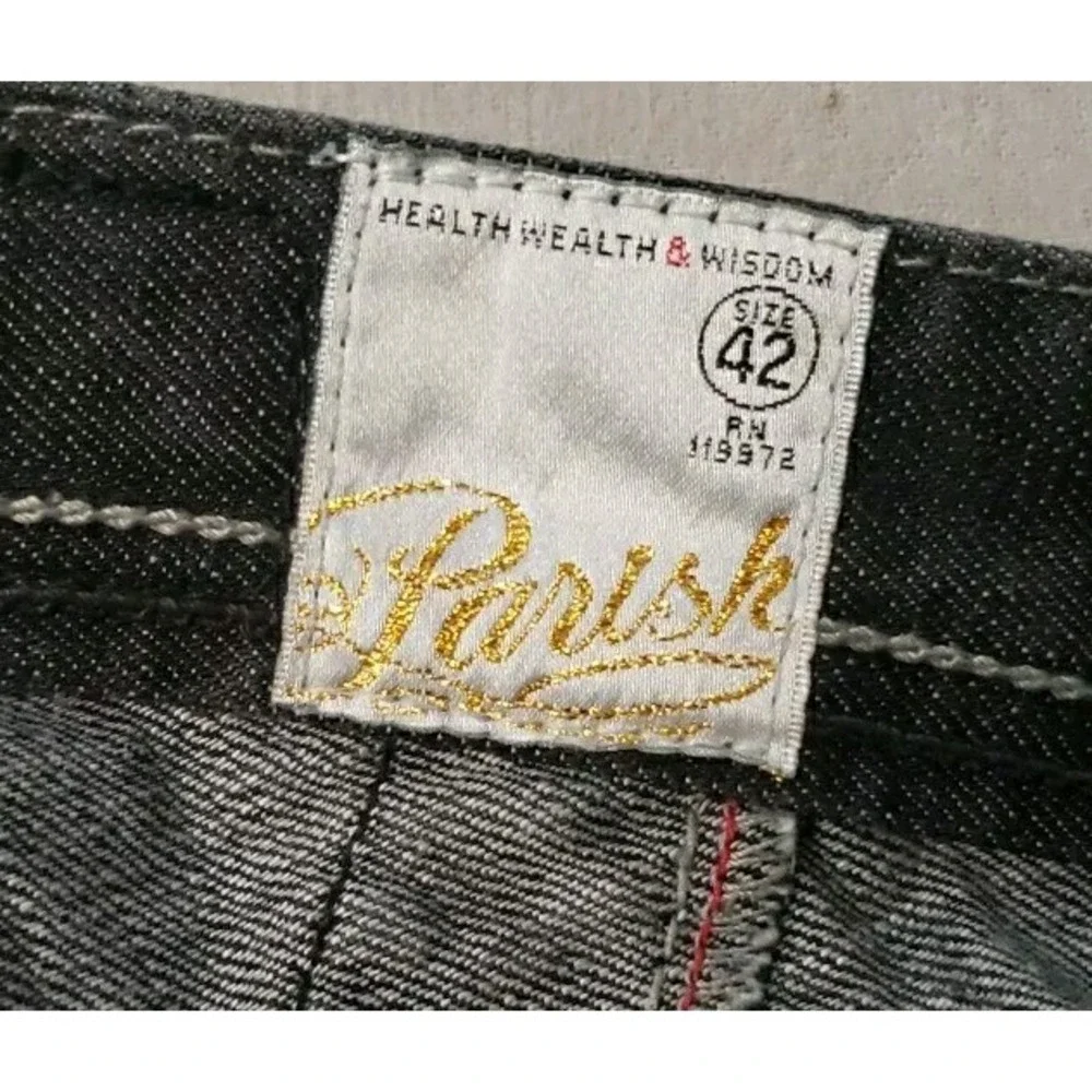 Parish‎ Jeans Men 44x30 black button fly loose relaxed hip hop street wear